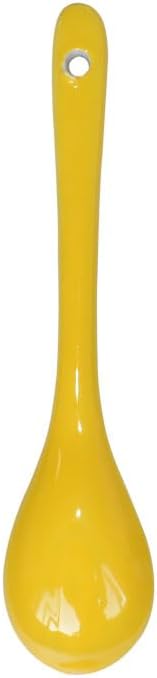 Yellow 6 pcs Porcelain Egg Spoons Ceramic Spoons 4.7 inch Coffee Dessert Yogurt Tea Milky Tea
