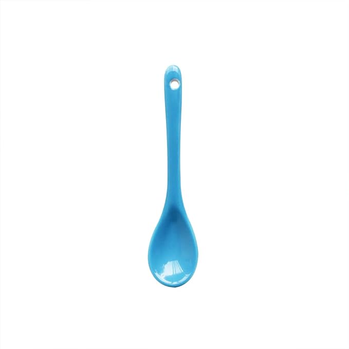 Light Blue 6 pcs Porcelain Egg Spoons Ceramic Spoons 4.7 inch Coffee Dessert Yogurt Tea Milky Tea