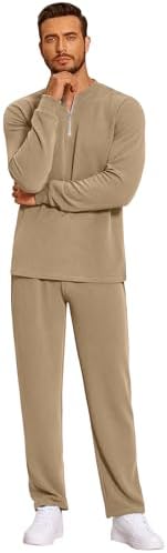 COOFANDY Men's 2 Piece Tracksuit Set Polo Athletic Sweatsuit Quarter Zip Jogging Long Sleeve Casual Sports Outfits - Image 6