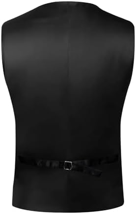 DiBanGu Mens Vest and Tie Set Formal Paisley Waistcoat and Necktie Pocket Square Cufflinks Silk Suit Vest for Tuxedo Wedding - Image 6