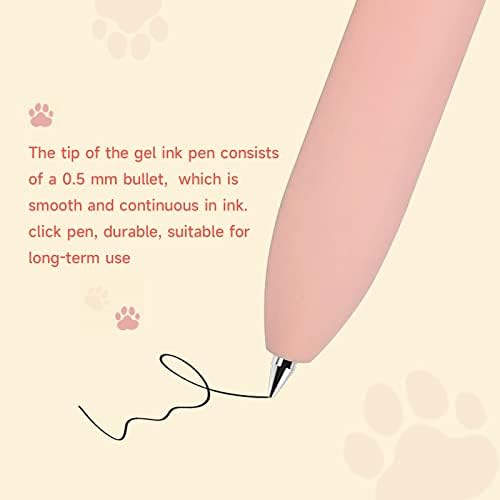UIXJODO Cat Pens, 8 Pcs 0.5mm Cute Kawaii Black Ink Fine Point Smooth Writing, High-End Series Cat's Tail Retractable for Journaling Note Taking - Image 7