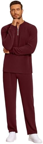 COOFANDY Men's 2 Piece Tracksuit Set Polo Athletic Sweatsuit Quarter Zip Jogging Long Sleeve Casual Sports Outfits - Image 6