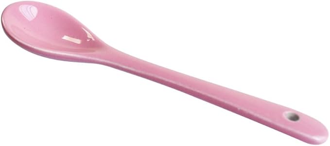 Pink 6 pcs Porcelain Egg Spoons Ceramic Spoons 4.7 inch Coffee Dessert Yogurt Tea Milky Tea