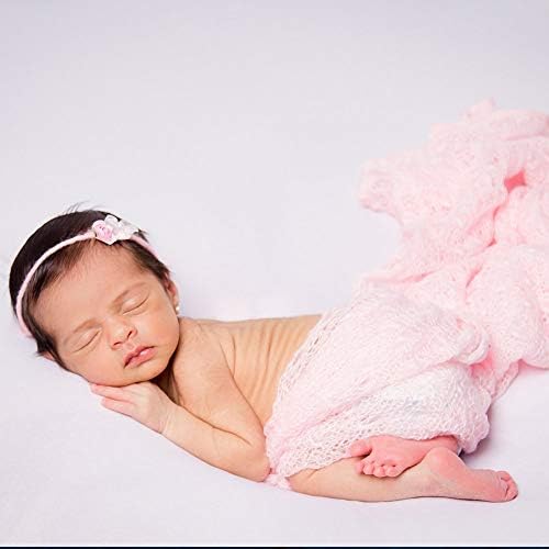Newborn Photo Props Faux Fur Round 23.6 inch Soft Baby Boy Girl Photo Blanket Studio Photo Mat (3pcs Pale Pink) - Image 6