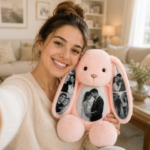 Custom Wedding Photo Bunny Stuffed Animal-Personalized with Picture & Text - Image 7
