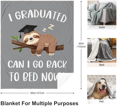Graduation Gifts for Her/Him/Women/Men 2026, College/Masters Degree/PHD Graduation Gifts, Congrats Grad Soft Fleece Throw Blankets 60"X50" - Image 7