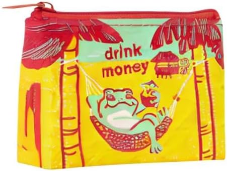 Blue Q Coin Purse – Cute Coin Pouch for Men and Women, Small Wallet Keychain Organizer, Zipper Bag for Coins, Gift Cards & Earbuds, Mini Card Holder, Compact Zip Wallet, 3"h x 4"w