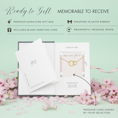 HOPE LOVE SHINE Graduation Jewelry for Her, 2 Interlocking Rings Necklace with Message Card, Gift Card and Jewelry Box - Image 6