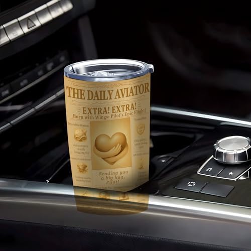 Pilot Gift Tumbler 20oz – Aviation Travel Mug, Vintage Newspaper Airplane Cup, Stainless Steel Insulated, Gifts for Men Women, Checkride Graduation Retirement - Image 7