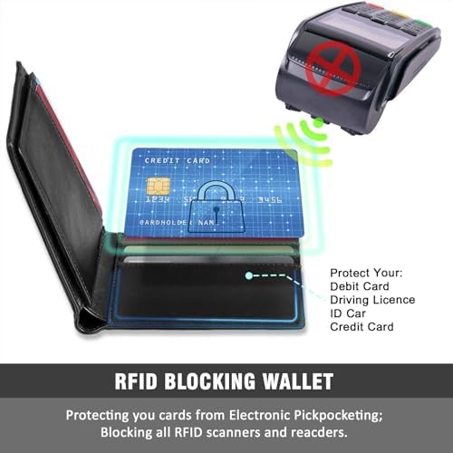 RUNBOX Wallet for Men -Slim Rfid Leather Mens Bifold Novelty Wallets 2 ID Window With Gift Box Men's Accessories - Image 6
