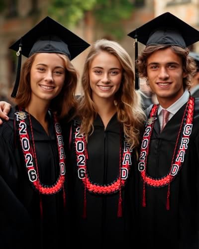 ALKB 2026 Graduation Lei Set - Two-Tone Braided Ribbon with Honor Cord, Unisex Graduation Gift for Graduates, Polyester - Image 6