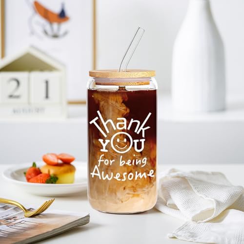 Frerdui Thank You Gift for Women Men, Teacher Appreciation Gifts, Employee Appreciation Gift for Coworkers, Thank You for Being Awesome Glass Cup for Teacher, Nurse - Image 7