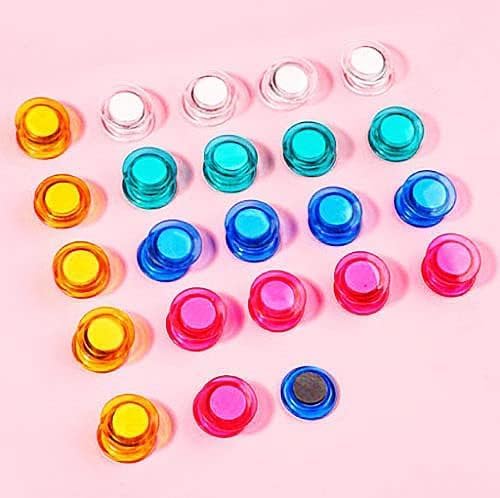 20 Pack Cute Magnets for Fridge, Colorful Magnet,Round White Board Magnets, Whiteboard Magnet Fridge for Locker, Kitchen, Office and Classroom