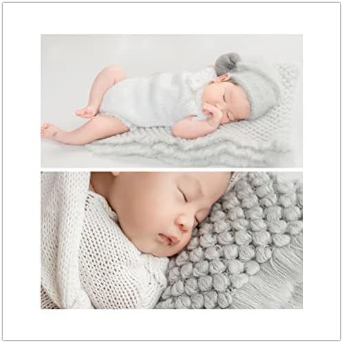 Zeroest Newborn Baby Photography Props Basket Filler Blanket (Gray) - Image 7