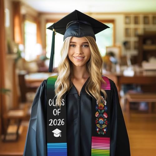 Class of 2026 Graduation Stole,Cute Elegant Honor Sash for Graduation 2026 Unisex Adult Graduates - Image 6