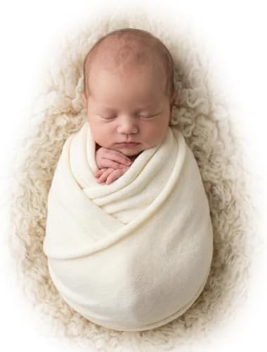 Zeroest Newborn Photography Wrap Baby Photo Prop Blanket (Off White, Small) - Image 2