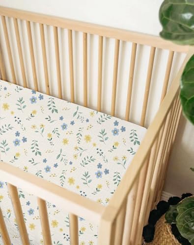 Muslin Bedside Bassinet Sheets 2 Pack, 33" X 20", (Spring Garden & Sage) - Image 6