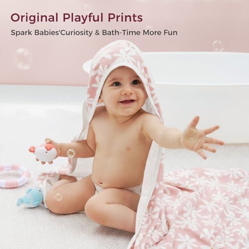 Momcozy Baby Towels, Soft Absorbent Bath Towel for Newborn&Toddler,Flower - Image 7