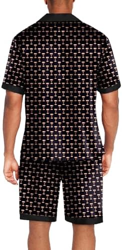 Ekouaer Men Silk Pajamas Set 2 Pieces Satin Pj Button Down Loungewear Sets - Image 6