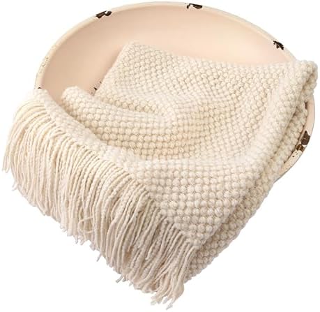 Zeroest Newborn Photography Blanket Knit Posing Prop for Baskets (Creamy) - Image 2