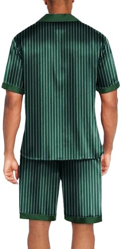 Ekouaer Men Silk Pajamas Set 2 Pieces Satin Pj Button Down Loungewear Sets - Image 6