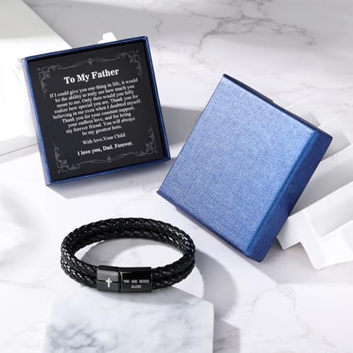 Christian Bracelet for Men, Bible Verse Leather Cross Gift for Men - Image 6
