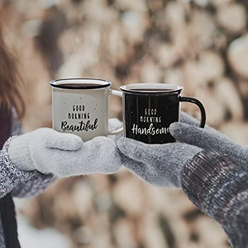 Good Morning Beautiful Handsome Coffee Mug Set of 2, 11 Ounce Couple Mug - Image 5