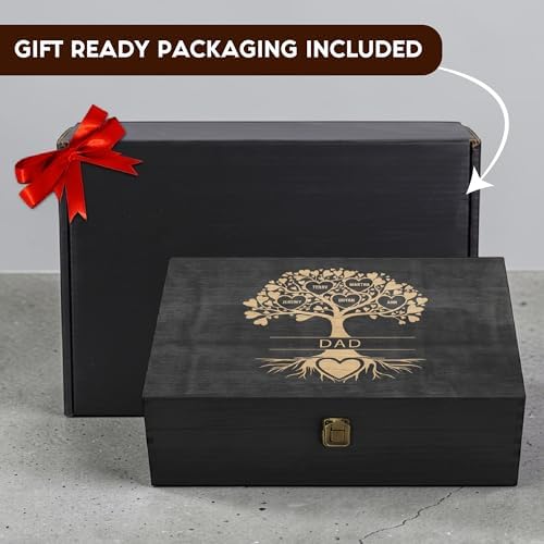 Gifts for Grandpa or Dad, Personalized Family Tree Memory Box, Father's Day - Image 6