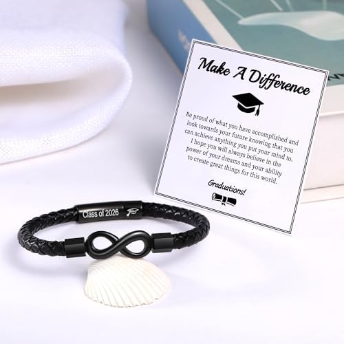 Leather Bracelet Gifts for Men, To My Son Bracelet Fathers Day Bracelet Gifts Dad Grandpa Love You Forever Engraved Birthday Valentines Graduation Gift Infinity Knot Jewelry - Image 7