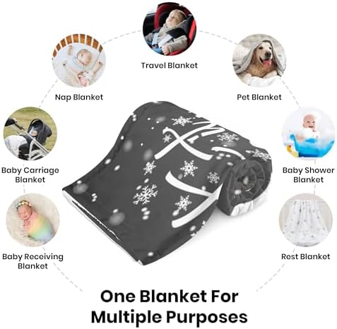 Christmas Baby Blanket 30x40 Inches, Merry Christmas Gnome Xmas Gifts Winter Snowflakes Design Soft Flannel Throw Blanket for Crib, Stroller, Couch, Bed - Cozy Warm Nursery & Home Decor for Kids Adult - Image 7