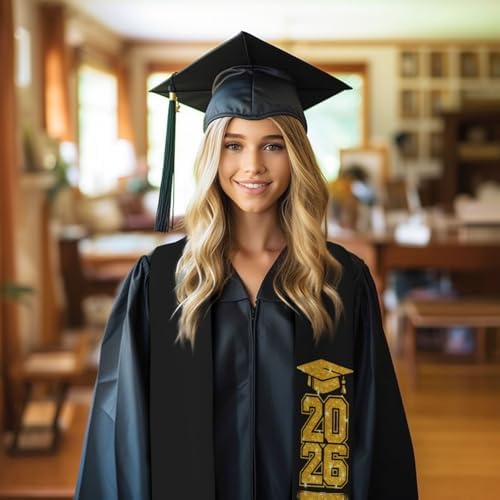 Class of 2026 Graduation Stole,Cute Elegant Honor Sash for Graduation 2026 Unisex Adult Graduates - Image 6