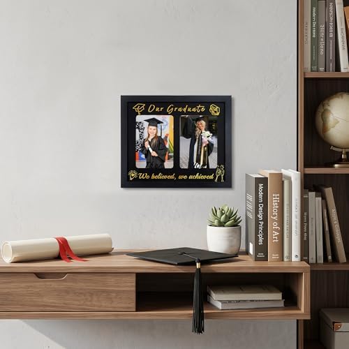 GMFrames Then and Now Graduation Frame – Double 5x7 Photo Display, Wooden Keepsake for High School & College Grad Party - Image 7