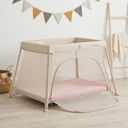 Muslin Pack and Play Sheet, 100% Cotton Playard Sheet (42"x24"), Breathable & Soft Mattress Pad Cover, Boho Pink for Girls(1 Pack) - Image 6
