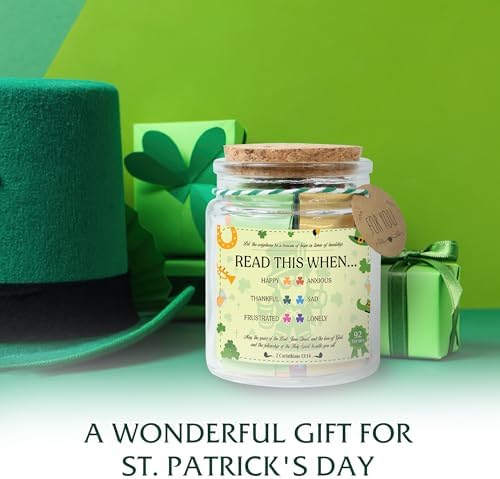 St Patricks Day Version Bible Verses Jar – St. Patrick’s Day Gifts for Women, 92 Bible Jar Folded by Hand, Glass Jar with Cork Lid, Gift Box - Image 6