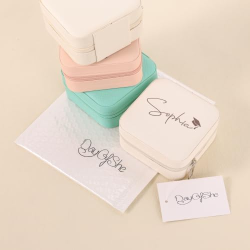 DayOfShe Graduation Gift for Her Personalized Name Jewelry Box as Class of 2026 Gifts for Girls,Custom Travel Jewelry Case for High School College Graduation Gift for Women - Image 7
