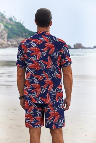 COOFANDY Men's Summer Beach Outfits 2 Piece Short Sleeve Shirts and Shorts Vacation Texture Linen Sets for Men - Image 6