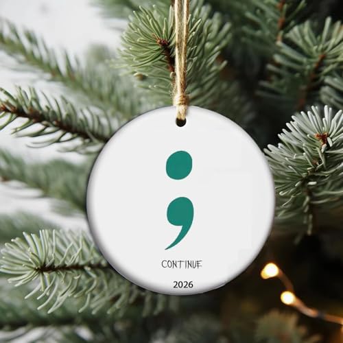 Semicolon Awareness 2026 Ceramic Keepsake, Mental Health Warrior Inspirational Gift, Supportive Suicide Prevention Memorial for Survivors and Advocates - Image 3