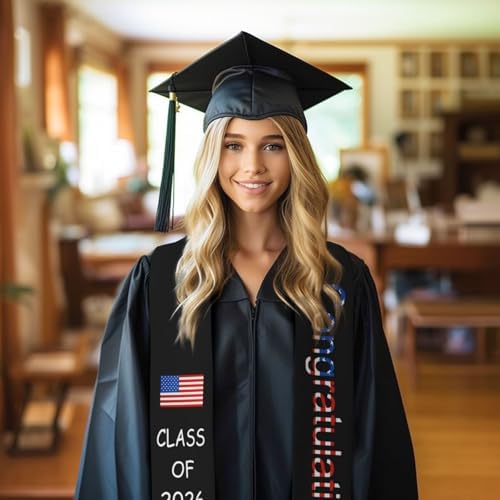 Class of 2026 Graduation Stole,Cute Elegant Honor Sash for Graduation 2026 Unisex Adult Graduates - Image 6