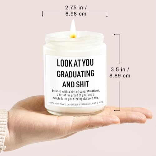 Younift Funny Grad Candle, 2026 Graduation Gifts for Her, Him - College, High School, Masters Degree, Phd, Law School, Nursing & Nurse Graduation Gifts for Women, Men - 9 oz - Image 7