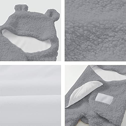 Nunibum Baby Swaddle Blanket Boys Girls Cute Bear Plush Essential Receiving Blanket Ultra-Soft Newborn Registry Sleeping Wraps for Infant 0-6 Months - Grey - Image 7
