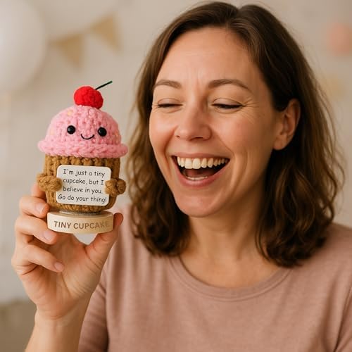Emotional Support Gifts for Women - Positive Crochet Cupcake W/ 30 Uplifting Affirmation Cards | Birthday Gift for Women Friendship, Best Friend, Bestie, Teen Girls, Classmates, Daughter Birthday - Image 7