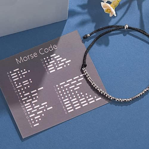 ASELFAD Morse Code Bracelets for Women, Funny Best Friend Birthday Gifts for Women Friendship Bracelets, Inspirational Jewelry, Teen Girl Gifts Trendy Stuff - Image 4