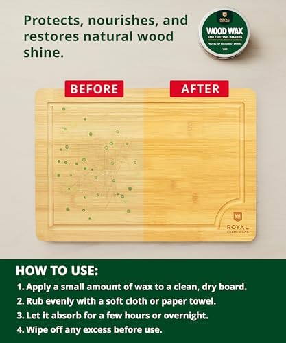 ROYAL CRAFT WOOD Wooden Cutting Boards for Kitchen Meal Prep & Serving - Bamboo Wood Serving Board Set with Deep Juice Groove Side Handles - Charcuterie & Chopping Butcher Block for Meat - Image 7
