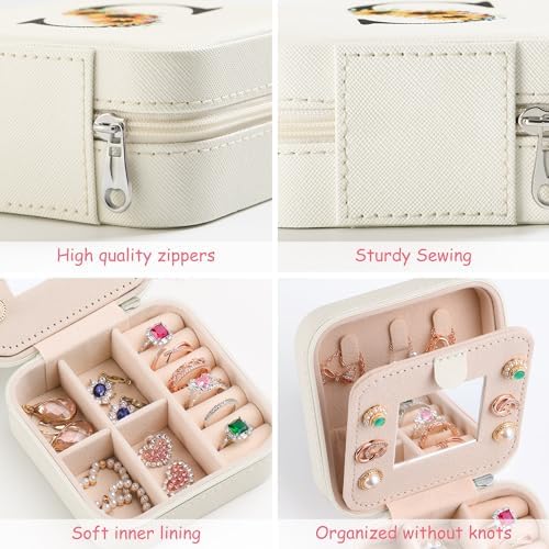 AYGXU Travel Jewelry Box for Women and Girls - Small Case With Initial A-Z - Teacher Gifts - Image 6