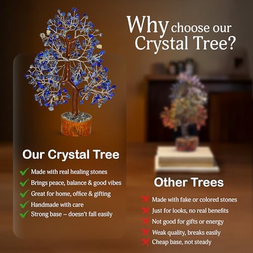 YATSKIA Lapis Lazuli Crystal Tree of Life | Crystal and Healing Stone Decor | Birthday Gifts for Women | Home Decor | Healing Crystals | Thank You Gifts | 10 Inch 300 Beads - Image 6
