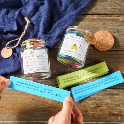 MWMXNNT Bible Verse Jar Christian Gifts for Women, Mom, Friend, Teen, Decorative Glass Inspirational Scripture Jar With 96 Bible Verse & 48-inch Ribbon Bow - Image 6