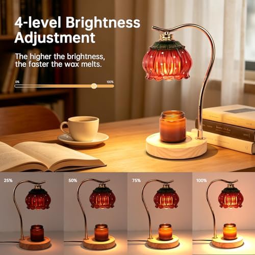 GEEZO Fragrance Candle Warmer Lamp,Electric Candle Warmer with Timer & Dimmer,Mom Christmas Birthday Gifts for Women, House Warming Gifts New Home Bedroom Decor - Image 6