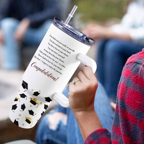 Personalized Graduation Gifts for Her Him, 40oz Personalized Graduation Tumblers Class Of 2025 Gifts, Custom Graduation Cup with Name, College Masters Degree Congratulations Gift for Women Men - Image 5