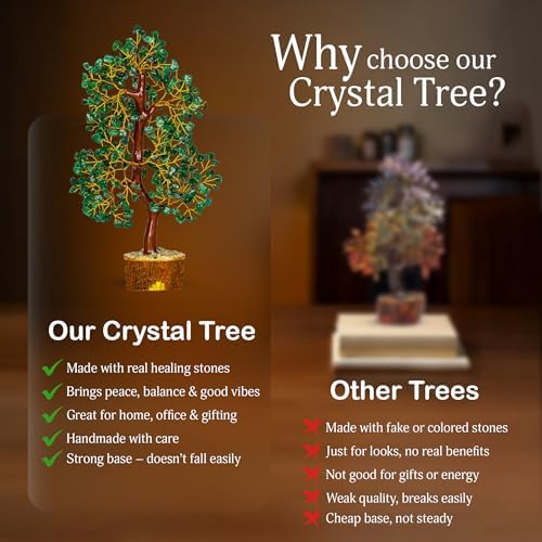 YATSKIA Green Aventurine Crystal Tree | Healing Stones Money Tree | Crystal Tree Decor | Unique Gifts for Women | Birthday Gifts for Women | 10 Inch 300 Beads - Image 6
