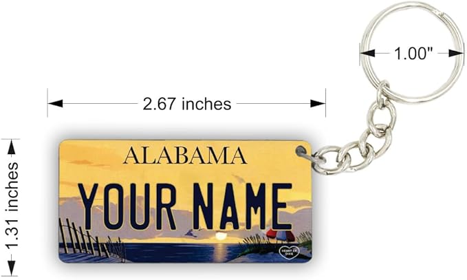 License Plate Keychain - Personalized - All States Multicolor